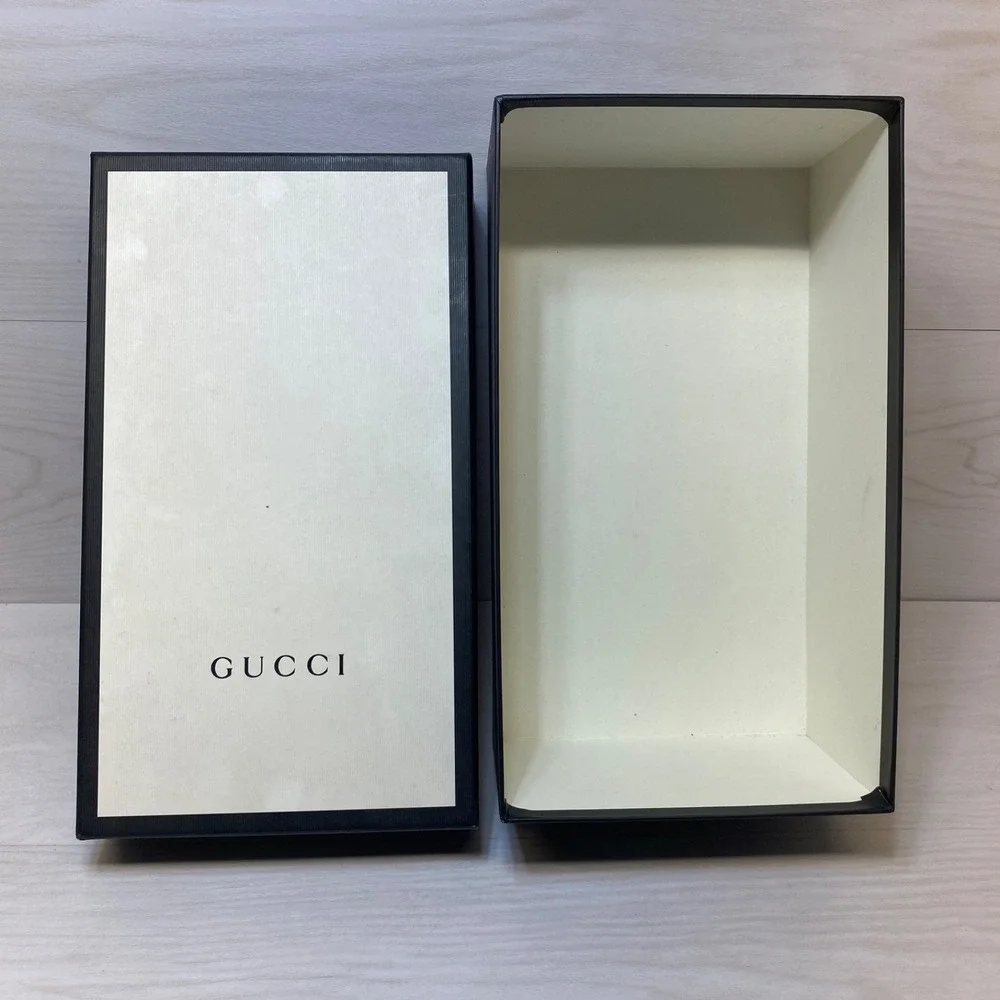 Authentic Gucci Womens Men's EMPTY Shoe BOX ONLY Black / White 14x8